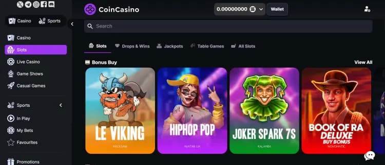 Solana casino CoinCasino Slots