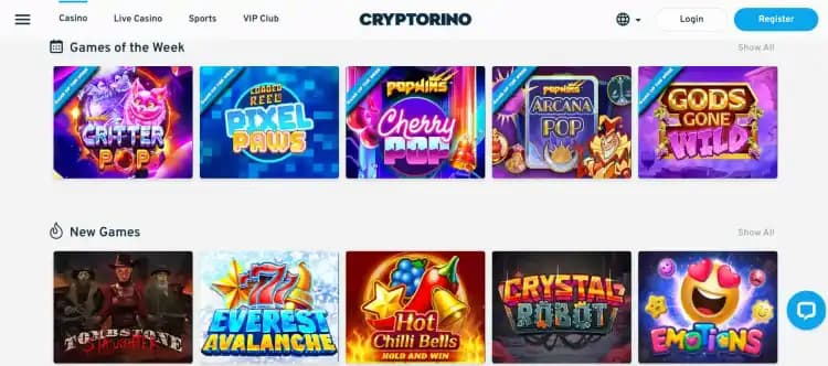 Solana casinos Cryptorino trending titles