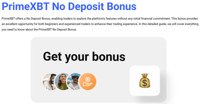 PrimeXBT no deposit bonus