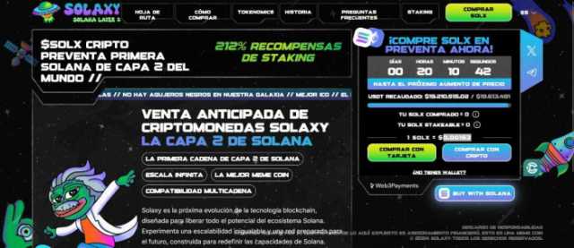 La preventa de Solaxy ofrece recompensas de staking del 212%.