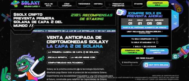 Solaxy supera los 18.5 millones de dólares en preventa.