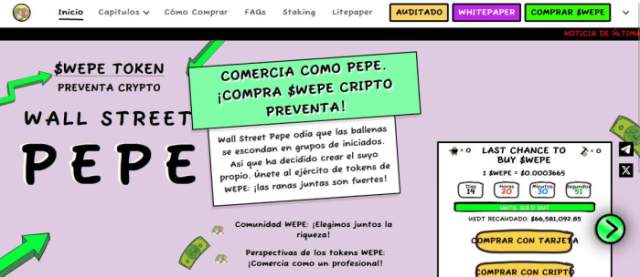 La preventa de Wall Street Pepe alcanzó los 66.5 millones de dólares.