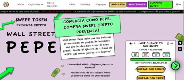 Wall Street Pepe alcanzó los 68.4 millones de dólares