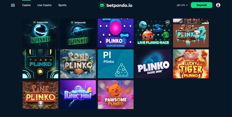 A snapshot of Betpandas crypto plinko interface.