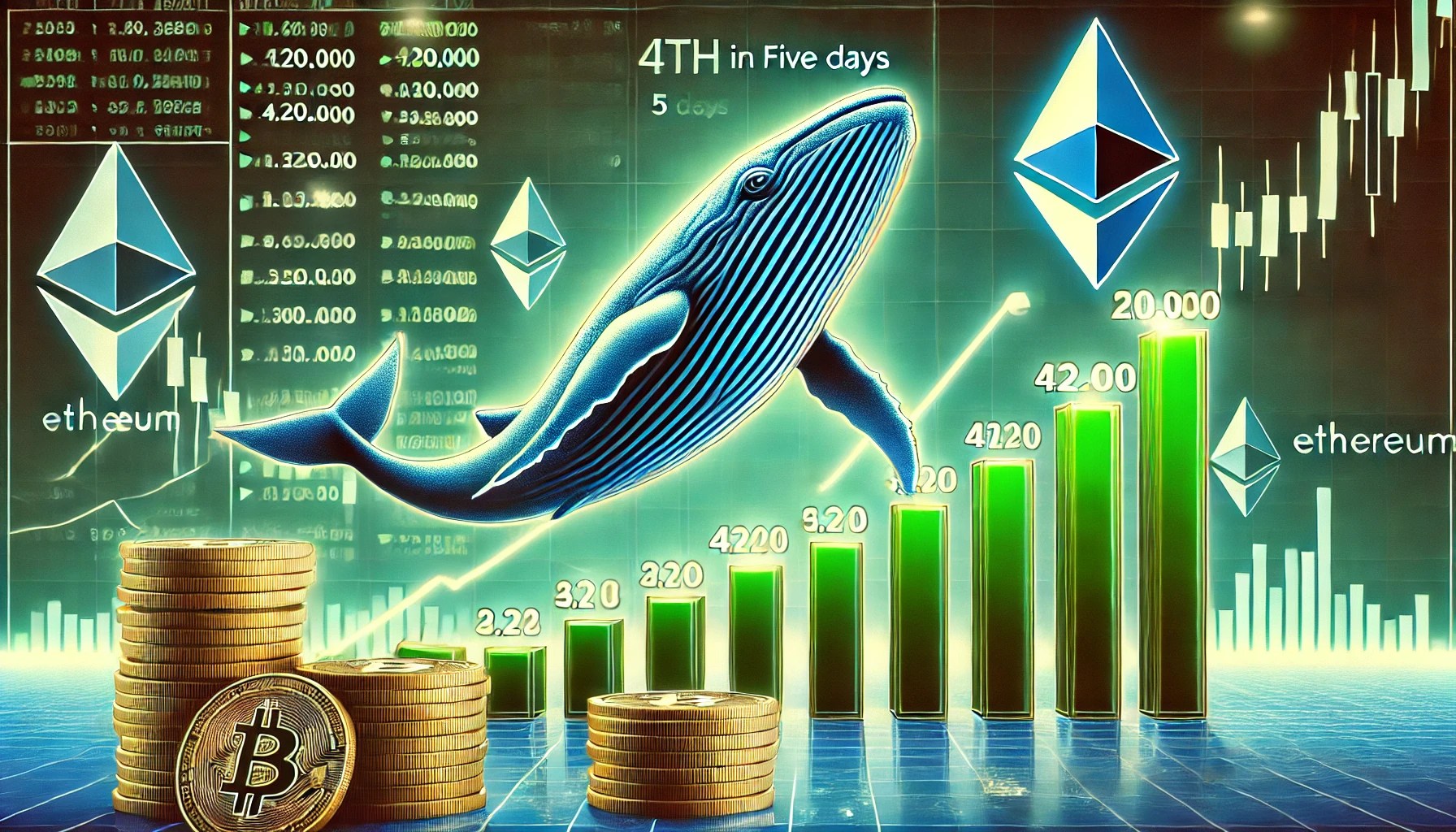 Whales Accumulate Over 420,000 Ethereum In Five Days – A Rally On The Horizon?