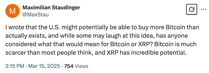 Maximilian Staudinger XRP quote