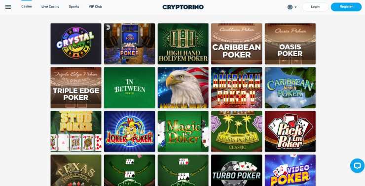 A preview of Cryptorino's crypto poker titles