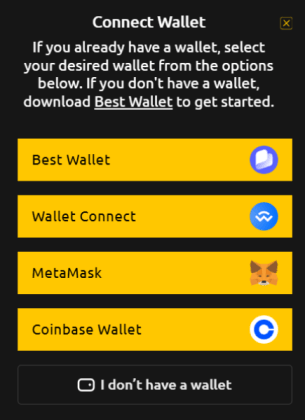 connect your wallet to the bitcoin bull token presale widget